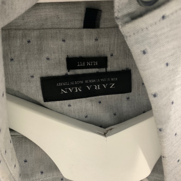 Small Polka Dot Grey Dress Shirt - Picture 3 of 3